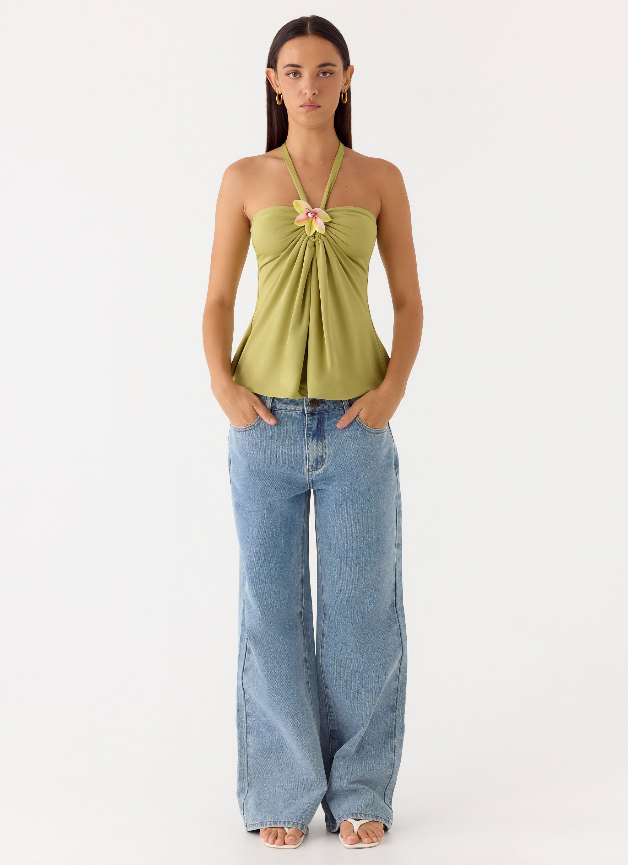 Aesha Low Rise Denim Jeans - Light Denim