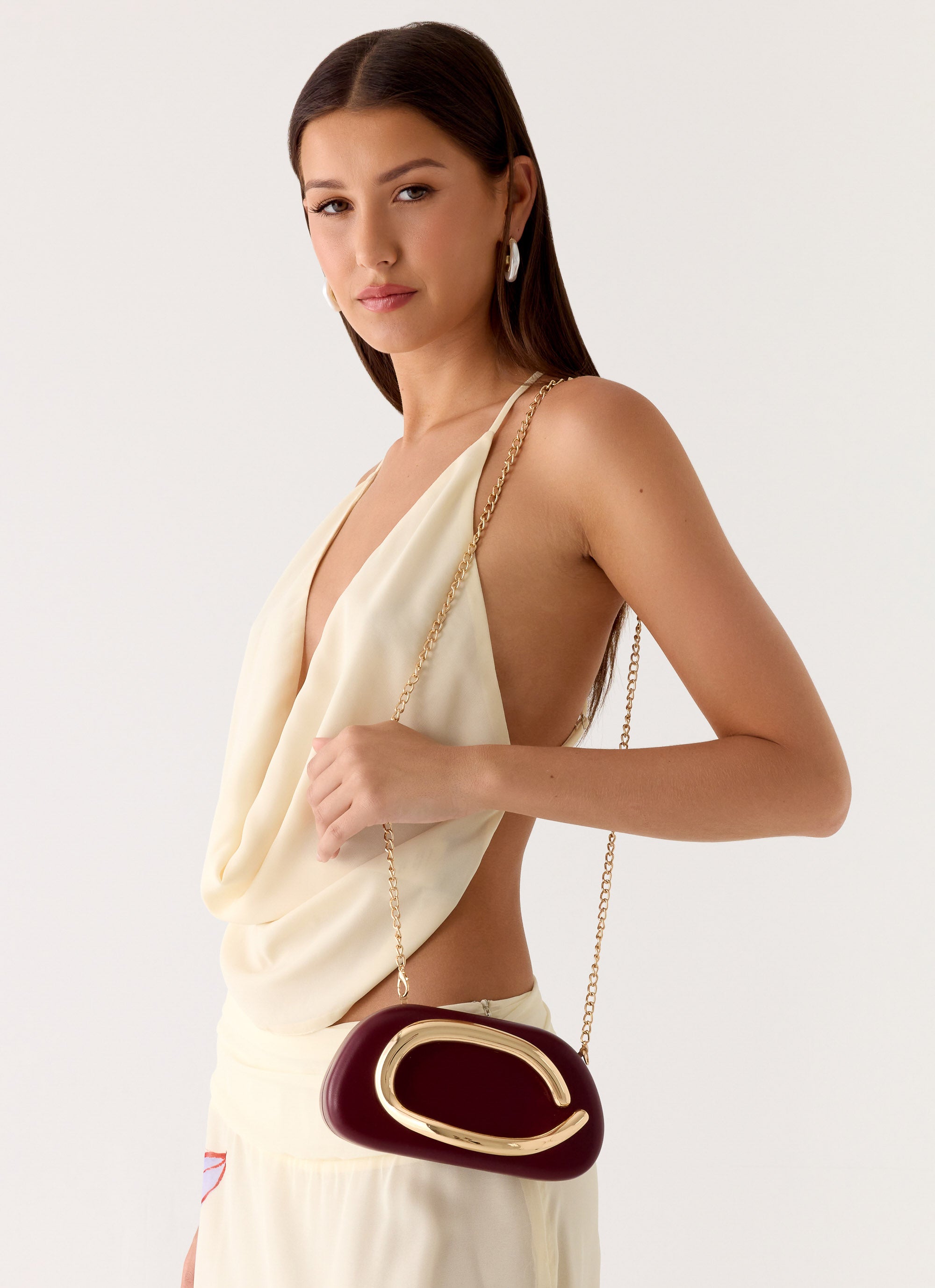 Avenna Clutch Bag - Maroon